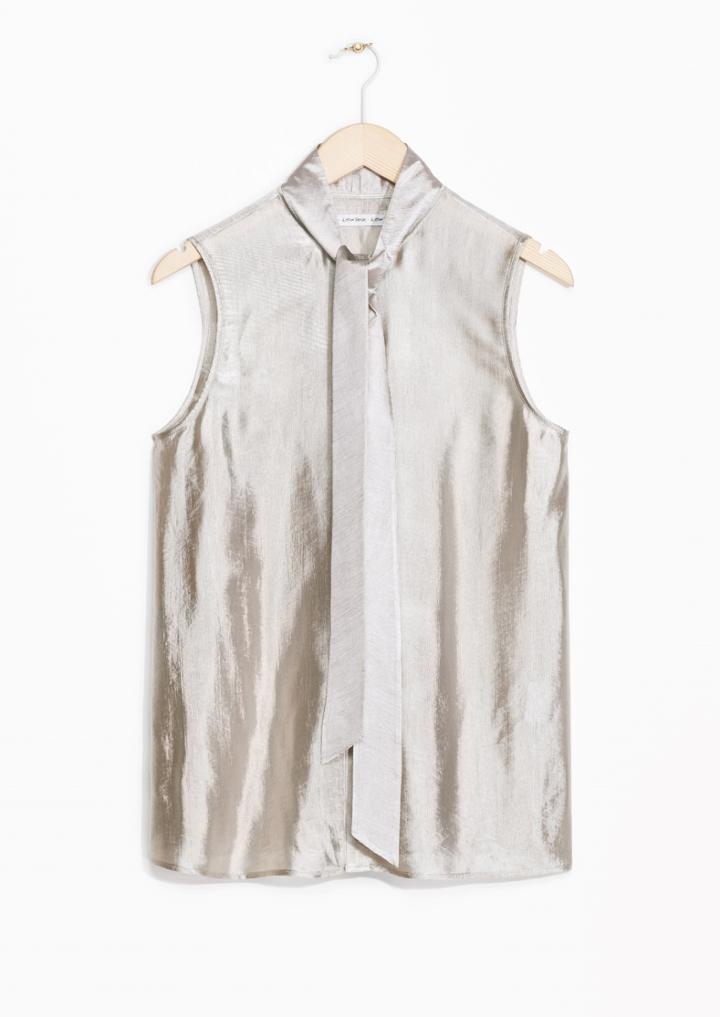 Other Stories Bow-tie Metallic Blouse