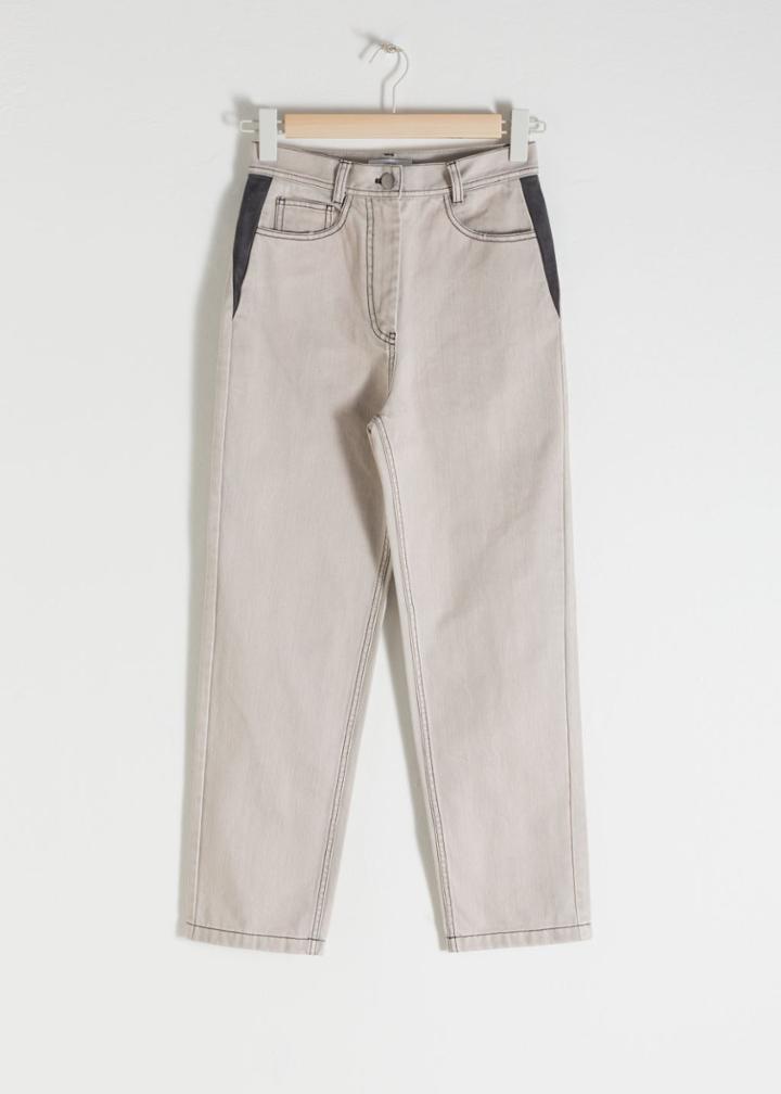 Other Stories High Waisted Cotton Twill Trousers - Brown