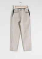 Other Stories High Waisted Cotton Twill Trousers - Brown