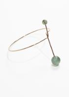 Other Stories Self Locking Crystal Ball Arm Cuff - Green
