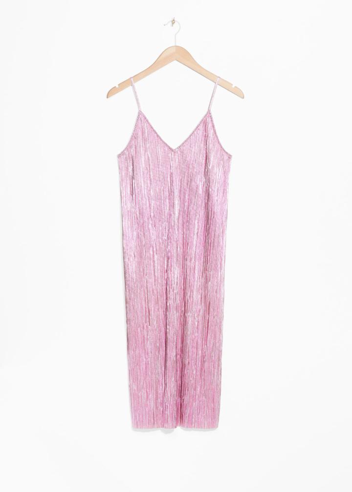 Other Stories Metallic Sheen Dress - Pink