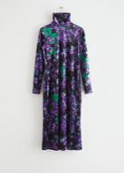 Other Stories Printed Turtleneck Midi Dress - Purple