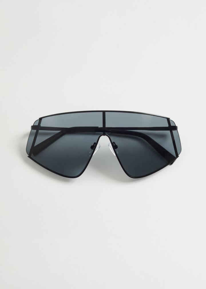 Other Stories Rectangular Shield-style Sunglasses - Black