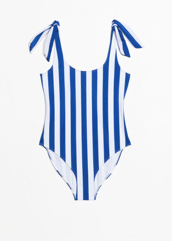 Other Stories Stripe Swimsuit - Blue
