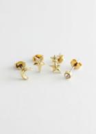 Other Stories Starry Sky Stud Earrings Set - Gold