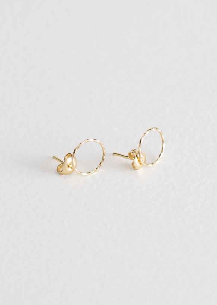 Other Stories Twisted Circle Earrings - Gold