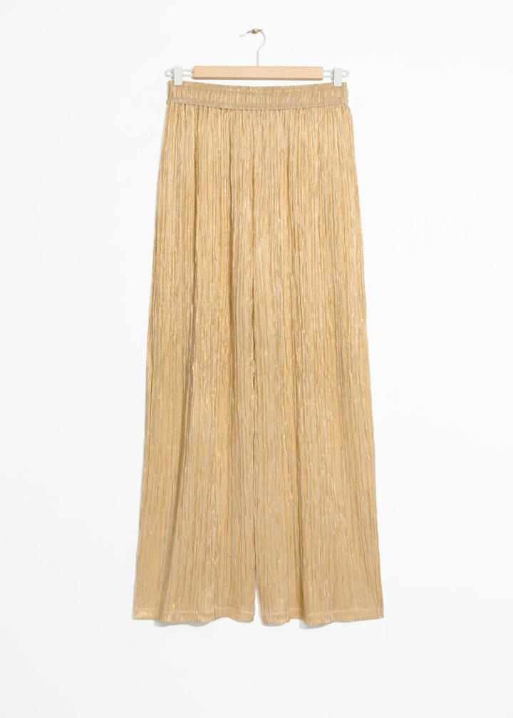 Other Stories Gold Metallic Trousers - Gold