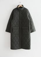 Other Stories Oversized Quilted Coat - Green
