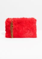 Other Stories Faux Fur Clutch With Chain