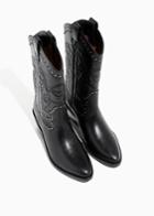 Other Stories Western Leather Boots - Black
