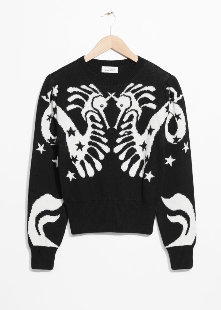 Other Stories Seahorse Jacquard Sweater - Black