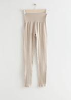Other Stories Ribbed Seamless Yoga Tights - Beige