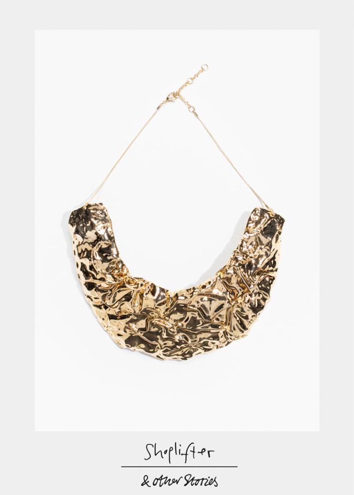 Other Stories Shoplifter Crease Please Collar Necklace - Gold