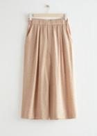 Other Stories Printed High Waist Culottes - Beige