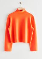 Other Stories Boxy Turtleneck Knit Sweater - Orange