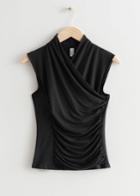 Other Stories Ruched Sleeveless Top - Black