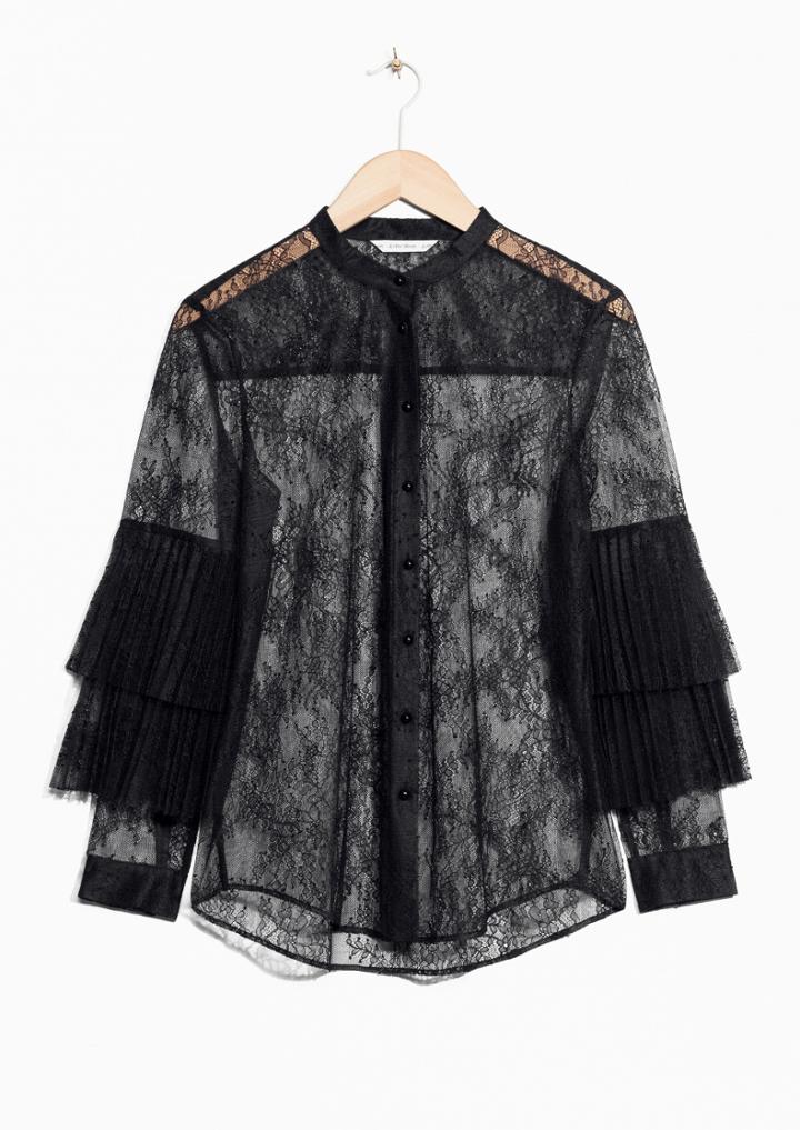 Other Stories Frills And Lace Blouse
