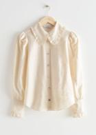 Other Stories Frilled Silk Blouse - White