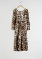 Other Stories Mesh Jaguar Midi Dress - White