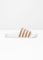 Other Stories Cork Patterned Pool Slides - White