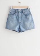 Other Stories Forever Cut Denim Shorts - Blue