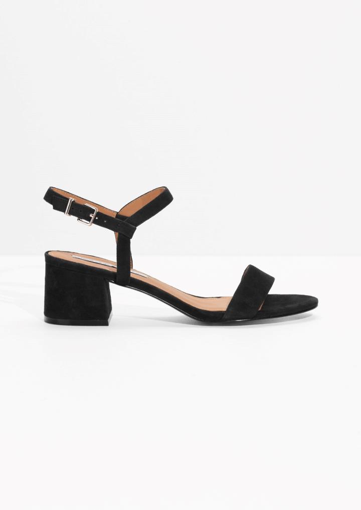 Other Stories Suede Mid Heel Sandals