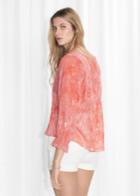 Other Stories Toms Gold Embossed Blouse - Orange