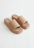 Other Stories Leather Platform Sandals - Beige