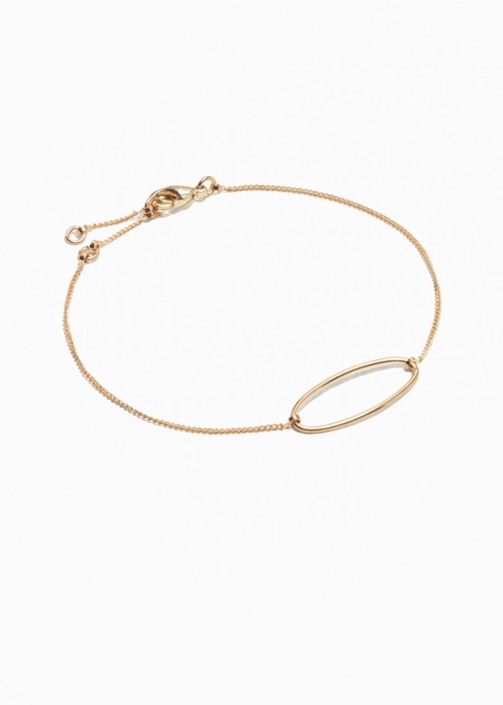 Other Stories Adjustable Oval Bracelet - Gold