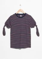 Other Stories Tie Sleeve T-shirt - Blue