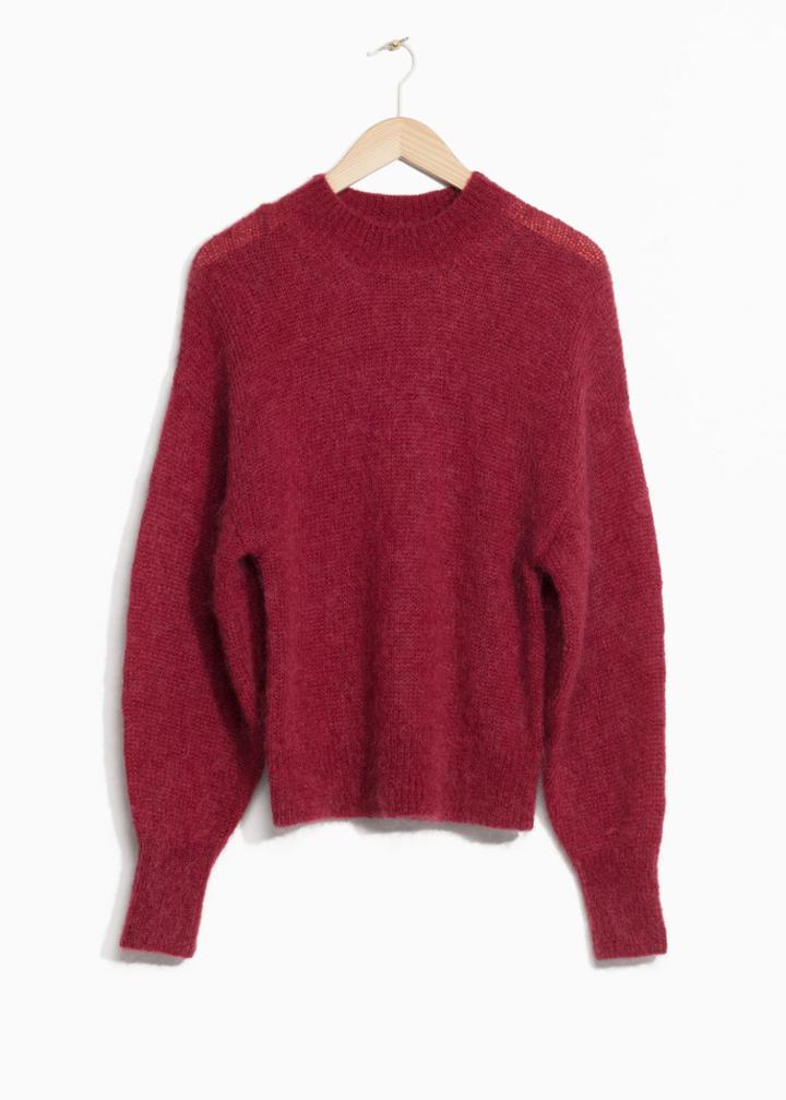 Other Stories Mohair Wool Blend Sweater - Red