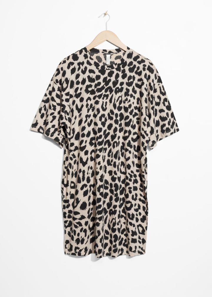 Other Stories Leo Print Dress - Beige