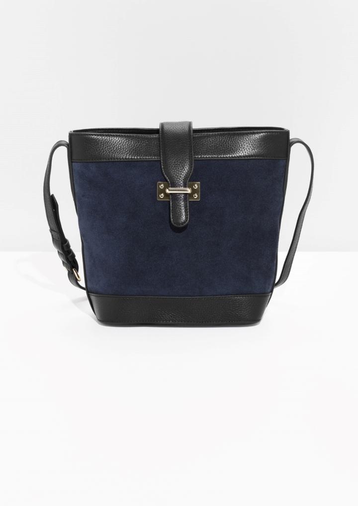 Other Stories Leather & Suede Bucket Bag