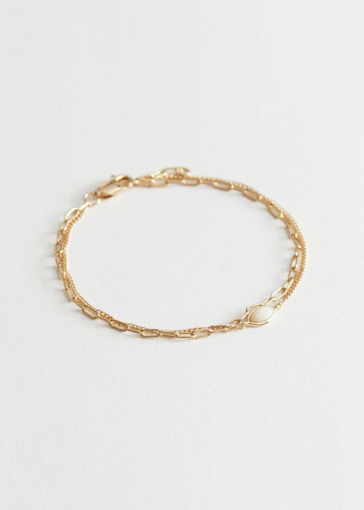 Other Stories Layered Sterling Silver Bracelet - White