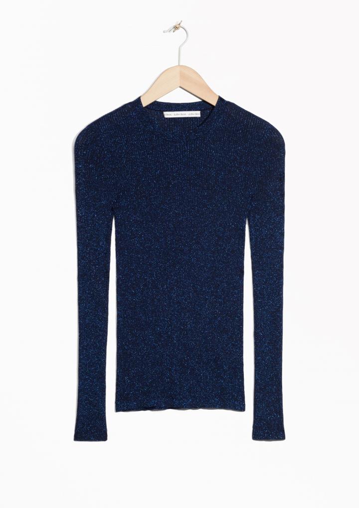 Other Stories Merino-wool Glitter Rib Sweater