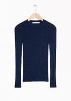 Other Stories Merino-wool Glitter Rib Sweater