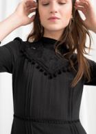 Other Stories Lace Midi Dress - Black