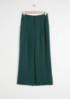 Other Stories Mid Rise Cuffed Trousers - Green