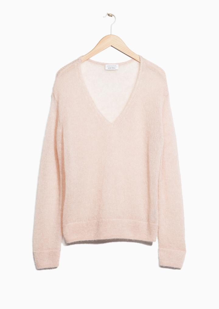 Other Stories Mohair Blend Sheer Sweater