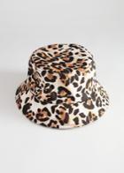 Other Stories Leopard Print Bucket Hat - Beige