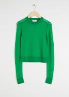Other Stories Sheer Wool Blend Sweater - Green