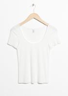 Other Stories Scooped Neck Cotton Top - White