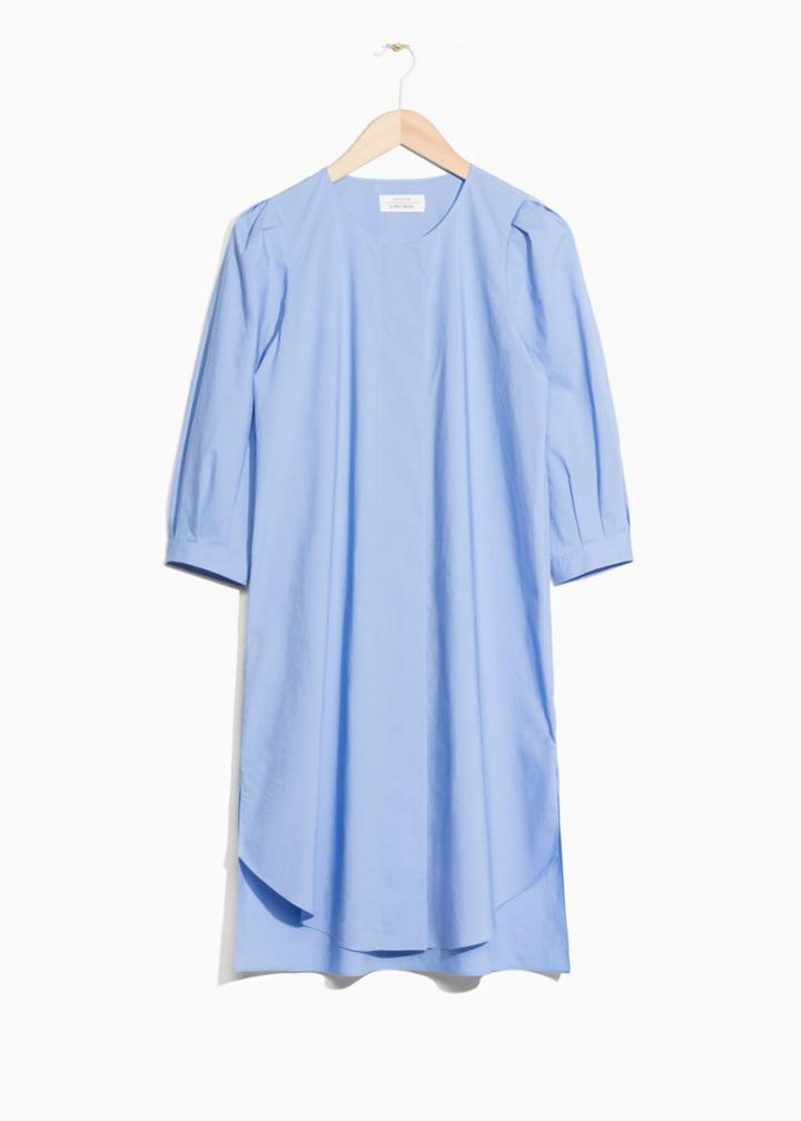 Other Stories Cotton Blouse Dress - Blue