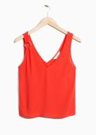 Other Stories Silver Ring Top - Orange