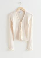 Other Stories Tie Front Knit Cardigan - White