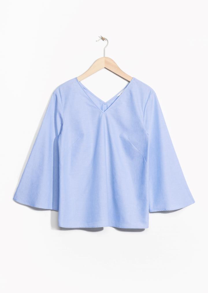 Other Stories Flared V-neck Blouse