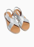 Other Stories Cross Strap Sandal - Silver