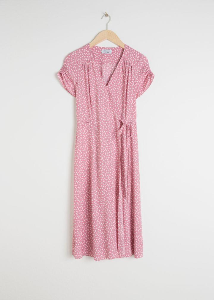 Other Stories Floral Printed Wrap Dress - Pink