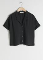 Other Stories V-cut Button Up Shirt - Black