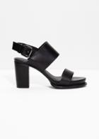 Other Stories Buckled Leather Sandals - Black